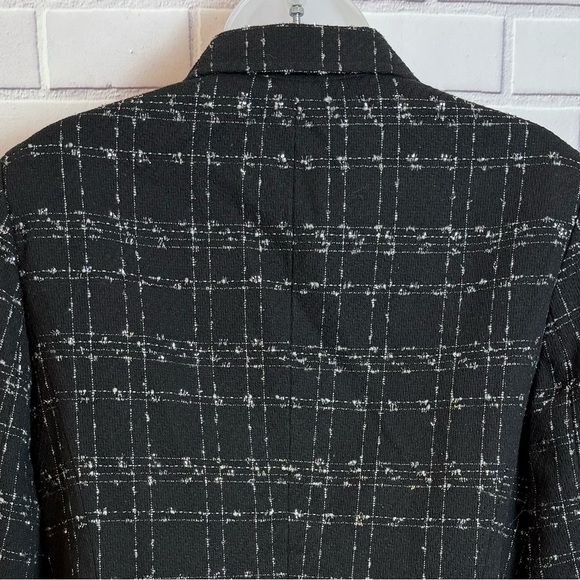 Bar IlI Women's Metallic Plaid black One-Button Blazer/size L - Picture 10 of 15
